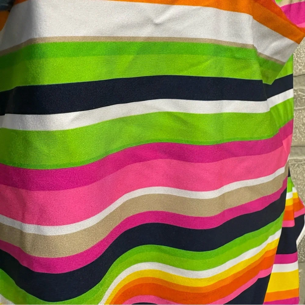 Trina Turk Striped Halter One Piece Swimsuit Size 6 Pink Multi - Picture 8 of 10